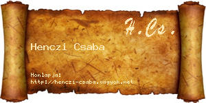 Henczi Csaba névjegykártya